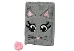 Блокнот хутряний Котик з помпончиком 5246, А5, 80 аркушів, клітинка