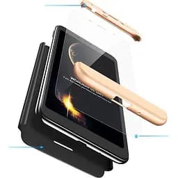 Чохол-накладка GKK 3 in 1 Hard PC Case Xiaomi Redmi 6A Gold/Black - мініатюра 2