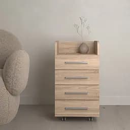 Комод Flamecame на 4 ящика на колесиках из ДСП II K-04