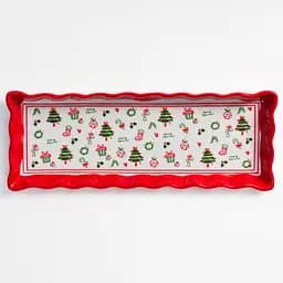 Блюдо сервірувальне новорічне для закусок Yiwu Merry Christmas 36.5×13×3 см CR-1-16  - мініатюра 2