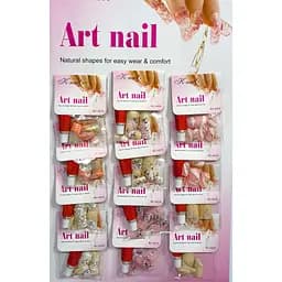 Ногти накладные цветные с рисунком и камешками Art Nail 14315 упаковка 12 шт., 02
