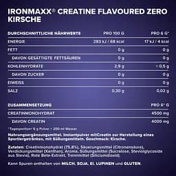 Креатин IronMaxx Creatine Flavoured Zero Вишня 500 г - мініатюра 5
