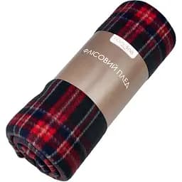 Плед Home Line Полар Принт Клітинка флісовий 130х160 см червоний з сірим (164475)