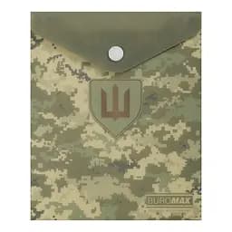 Папка-конверт А6 на кнопці MILITARY зелена BM.3922-04 BUROMAX матовий непрозорий пластик (4823126809571)