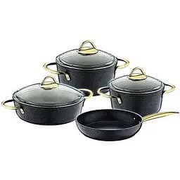 Набір каструль O.M.S. Collection 3019 Diamond Special Edition Black 7 предметів Чорний