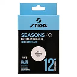 М'ячі для настільного тенісу Stiga Seasons, White 12 шт. (1110-2810-12) - мініатюра 2