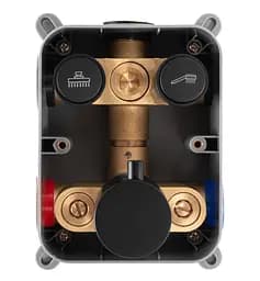 Душова система Rea Lungo black з термостатом + BOX прихованого монтажу REA-P8549, Чорний матовий - мініатюра 7