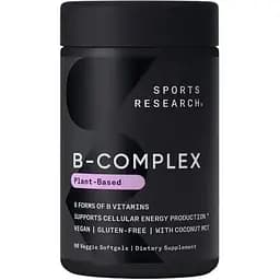 Комплекс вітамінів групи B Sport Research Vitamin B-Complex, 60 капсул для підтримки енергії та нервової системи