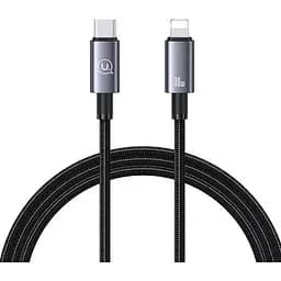 Кабель Usams US-SJ662 USB-C to Lightning 30W 3A 1.2m Tarnish (SJ662USB01) черный [138986]