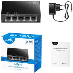 Комутатор Cudy FS105 5 портовий 10/100 Mbps Metal Switch - мініатюра 3