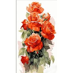 Набір для розпису по номерах Strateg Трепетні троянди 50х25 см (WW215)