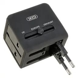 Мережевий фільтр XO WL01 charger can use for all countries for UK, EU, US Чорний - мініатюра 2