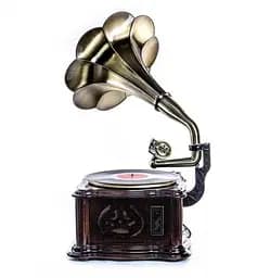 Ретро програвач Daklin Грамофон Париж на тумбі (Вініл AM/FM USB/CD MP3 BT) (RP-013C) - мініатюра 3