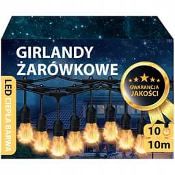 Гірлянда садова світлодіодна OldBro Red Garden 10 м LED лампочки 10x E27 IP44 теплий білий 2700K для саду, балкона - мініатюра 3