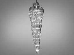 Поразительная хрустальная люстра серии «Хрустальный каскад», 55 ламп, хром.
