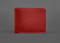 Кожаное портмоне 4.4 (с зажимом) красный краст