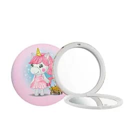 Зеркало косметическая карманная Cosmetic Mirror Единорог