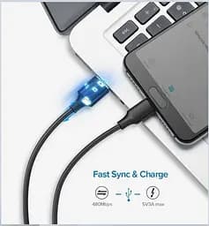 Кабель зарядний Ugreen US287 Type-C 3A 0.25М Black (60114) - мініатюра 3
