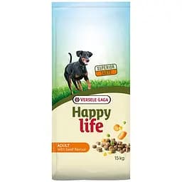 Сухий корм Happy life Adult з яловичим смаком 15 кг хеппи лайф говядина для собак всіх порід