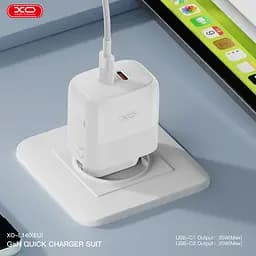 Мережевий зардний пристрій L140 - 35W PD Dual port USB-C White XO teh0022022 - мініатюра 3