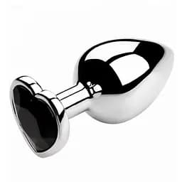 Анальна пробка серце, металева пробка з каменем, плаг, втулка, інтимні іграшки. Розмір S