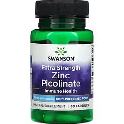 Мінерали Swanson Extra Strength Zinc Picolinate Body Preferred Form 50 мг 60 капсул