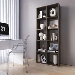 Книжкова полиця стелаж Vays M-1 Венге Темний на 10 комірок ЛДСП 72x29x178 см для дому офісу дитячої або вітальні