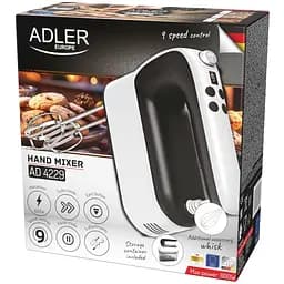 Міксер Adler AD 4229 ручний/600Вт/9 швидкостей/Turbo/контейнер для аксесуарів/білий (AD4229) - мініатюра 5
