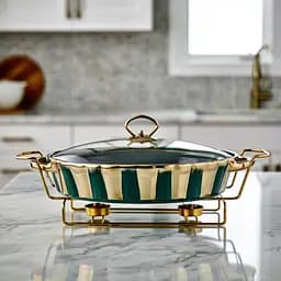 Марміт порцеляновий настільний овальний 2 літра мармітниця з підігрівом Yiwu JY-7