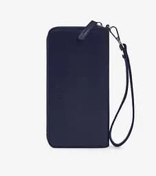 Кожаный портмоне на молнии Monik синий