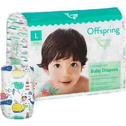 Подгузники Offspring Willy The Whale размер L (9-13 кг) 36 шт. (DP-OI-FAT-L36P-WTW)