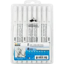 Набор Marvy Drawing Pen черный 8 шт.