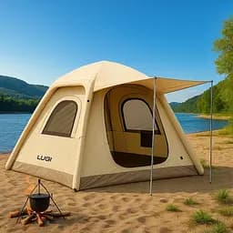 Намет надувний для кемпінгу на 2-3 особи 230*230*150 см з тентом LUGI LU-021 - мініатюра 12