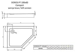 Душовий піддон Radaway Doros PT Е Compact 100x80 лівий SDRPTP1080-05L - мініатюра 2
