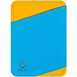 Холдер для карт Waudog Family Colors of freedom, кожа, 9,5х7 см, желтый с голубым