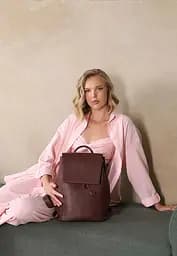 Женский кожаный рюкзак Kim бордовый флотарий