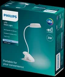 Світильник настільний акумуляторний Philips LED Donutclip DSK201 PT 3W 4000K W USB 02 кліпса білий (929003179707) - мініатюра 2