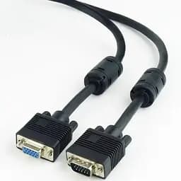 Кабель удлинитель Cablexpert VGA -VGA (M/F), HD15 с 2-мя фер. кольцами, 1.8 м, черный (CC-PPVGAX-6B)
