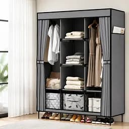 Універсальна тканинна шафа для зберігання речей HCX WARDROBE NEW CL-128 / Складаний органайзер для одягу 170х130х45 см