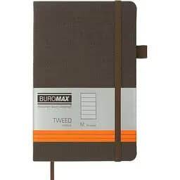 Книга записна Buromax Tweed в лінійку 195х125 мм сіра 96 аркушів (BM.291263-09)