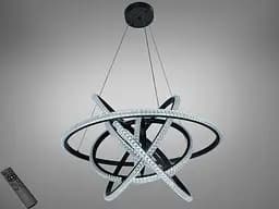 Люстра LED підвісна Romin чорна 140Вт пульт до 25м²