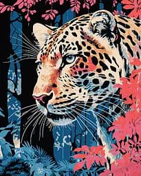 Набір для розпису по номерах Небезпечний хижак, Strateg, на чорному фоні, 40x50 см, AH1064