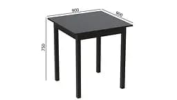 Стіл кухонний Ferrum-decor Дієго 75x90x90 Чорний ДСП Сосна Кембра 16мм (FRD-105722) - мініатюра 3