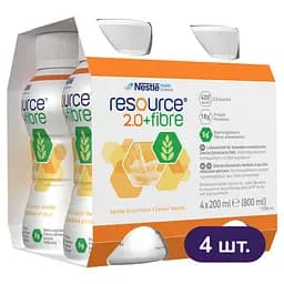 Набор энтеральное питание Nestle Health Science Resource 2.0+Fibre со вкусом ванили 3.2 л (4 уп. х 4 шт. х 200 мл)