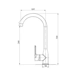 Змішувач для кухні Brinex 35W 007 - мініатюра 2