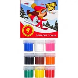 Дитячі гуашеві фарби Gamma "Travel kids" 321035/TK 9 кольорів, по 20 мл - мініатюра 2