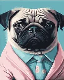 Набір для розпису по номерах Містер мопс, Strateg, 30x40 см, SS6738