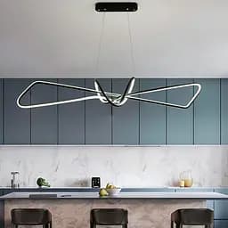 Современная черная люстра AVIZE в двух размерах Line.F Длина 85 см