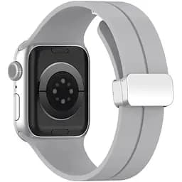 Ремінець DK для Apple Watch 38mm (Series 1 / 2 / 3) Silicone Sport Magnetic (017247) (grey / silver) - мініатюра 2