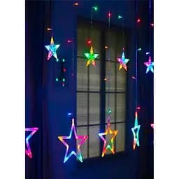 Гірлянда від мережі Зірки 3х 0.6м Світлодіодна новорічна гірлянда Різнокольорова